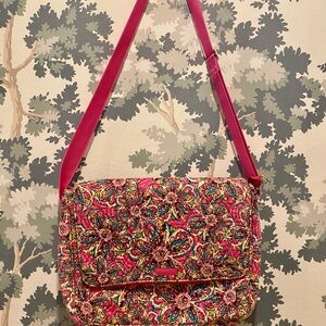 Vera Bradley Floral Pink Shoulder Messenger Bag